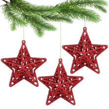 Christmas Tree Ornaments - Noname - Red Cutout Balls - Unbreakable - 10.5 cm - Set of 3
