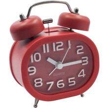 Silent retro quartz alarm clock, morning alarm, travel bedside analog clock, double bell metal alarm clock, alarm clock