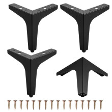 Set of 4 metal furniture legs, 10cm triangular furniture legs for sofa, cabinet, coffee table, TV stand and more