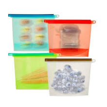 4PCS Reusable Silicone Food Bags 1000ml Leakproof Bags for Freezer Storage