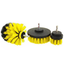 3-piece kitchen and bathroom cleaning brush set for electric drill (yellow) - 227714 Yellow