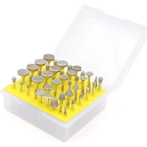 50pcs Diamond Bits Rotary Burrs / 3mm Drill Bits for Dremel / Tool Accessories