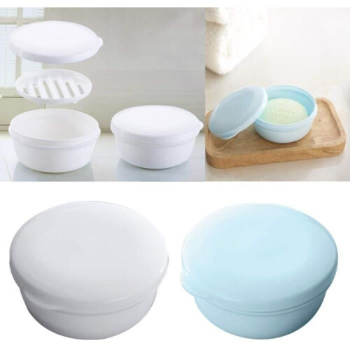 Soap Dish - Not specified - Portable Soap Case - PP+PE Plastic - 2pcs - White/Blue