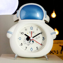 Creative alarm clock for children, cartoon astronaut alarm clock with night light, alarm clock for student boys, desk decoration