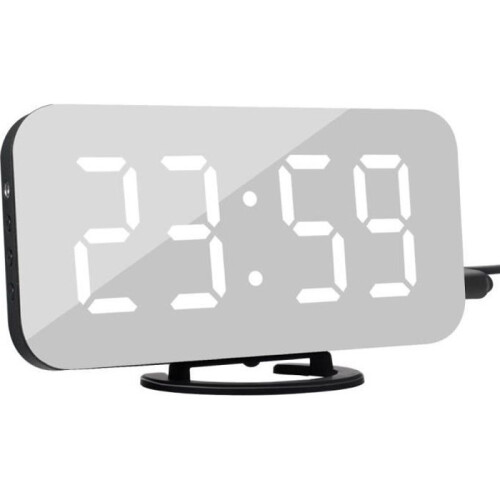 MARSEE LED Digital Alarm Clock - Adjustable Brightness - Dual USB Ports