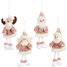 Christmas Pendant Decoration - Decorative Items - 4pcs - PP Cotton and Fleece - White and Pink - Mixed