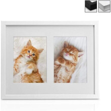 bomoe Multi-Photo Collage Frame for Wall Mounting - for 2 Photos (2 x 13x18cm) - Dimensions: 37.5x30x2.5cm - White - Wall Decoration