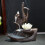 Ceramic cascading incense holder with backflow - Lotus - Decorative home accessory 1