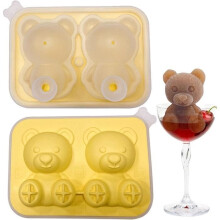 Bear Ice Cube Tray - Set of 2 Bear Silicone Ice Cube Molds - Animal Ice Cube Makers, Whiskey Ice Cube Mold [q3544]
