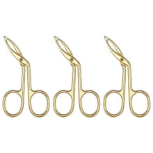 Set of 3 stainless steel slanted eyebrow tweezers, beauty tools for pregnant women (gold)