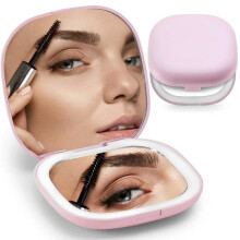 Mirror, 1X/5X Magnifying Mirror with Small Lightweight Travel Makeup Mirror, LED Pocket Mirror
