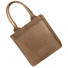 1Sac Épicerie Jute Naturel Marron Clair Réutilisable Poignées