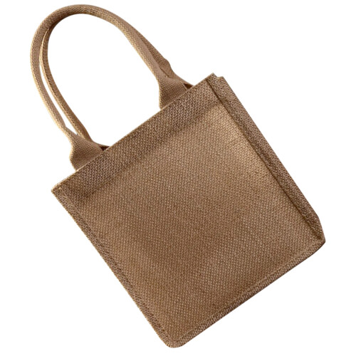 1Sac Épicerie Jute Naturel Marron Clair Réutilisable Poignées