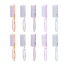 Set of 10 long-handled nail brushes for pedicures - White