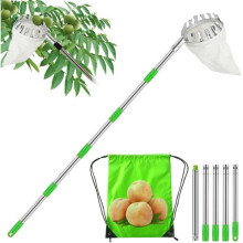 Telescopic Fruit Picker, 2M Removable Fruit Picker, Telescopic Fruit Picking Pole, Cherry Picker, Apple Picker