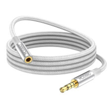 3.5mm 4-Pole Audio Jack Extension Cable for Headphones and Microphone, Braided Nylon Male to Female Stereo Audio Extension Cable [A1]