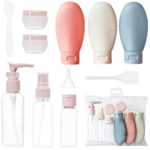 XVX—Set of 11 Travel Bottles, 30/50/60/80 ml Travel Bottles, Small Cream Jars, Travel Cosmetic Accessories