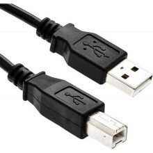 Black AB USB Printer Cable for HP Deskjet Photosmart Laserjet Officejet Inkjet Canon Pixma Scanner, Replacement Cord 1.80m