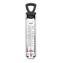 STAINLESS STEEL AND GLASS SUGAR THERMOMETER - SUPERIOR QUALITY - 30 CM LONG - TEMPERATURE +200 C - MERCURY-FREE DISPLAY