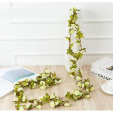 Artificial garland - ECELEN - LH0527FLW027 - 2.2M - Silk and rattan - Pink