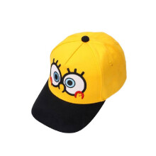 (Black)Cappellino baseball bambini Spongebob disegno cartone animato ricamato giallo nero blu