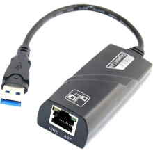 MONDPALAST USB 3.0 Network Adapter - RJ45 - 10/100/1000 Mbps - Plug & Play - Black