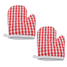 Oven gloves - BRAND - Checkered gloves - Heat resistant - Dimensions 18x12 cm - Pack of 2