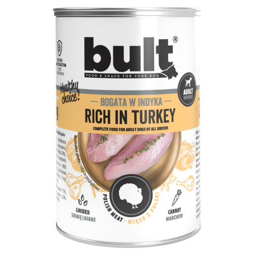 BULT Rich in Turkey - vådfoder til hunde - 24x400g