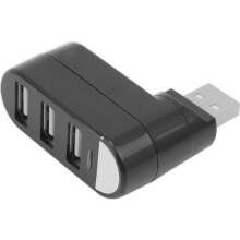 POPSPO USB Hub - 3 Θύρες - Εξωτερικό Τροφοδοτικό - Περιστροφή 180 - Μαύρο