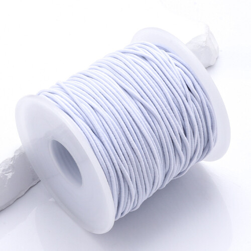 Cordón elástico para pulseras, 0,8 mm, color blanco