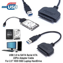 USB 3.0 to SATA Serial ATA 22 Pin Adapter Cable for 2.5" HDD SSD Hard Drive Laptop