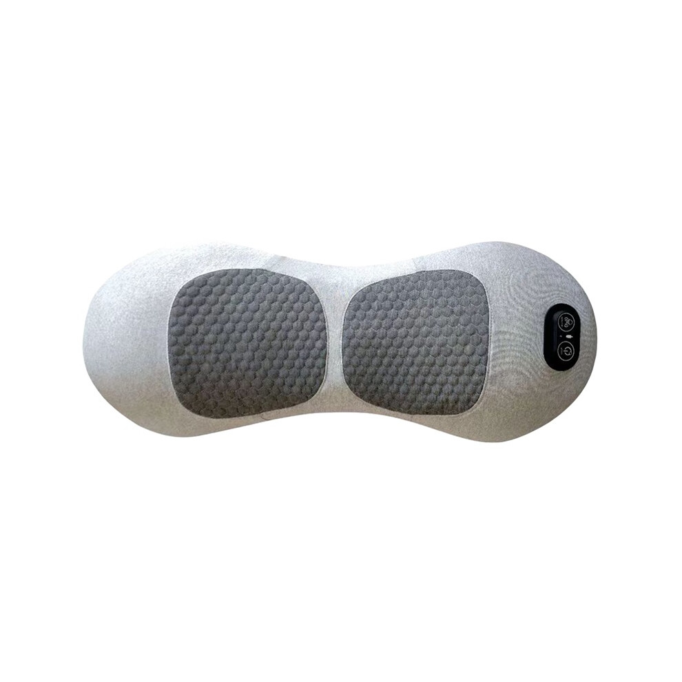 Stoyotu Grey (Grey) Electric Lumbar Support Pillow Adjustable Height Back Massager Waist Pillow With Heat Memory Foam Back Pillow