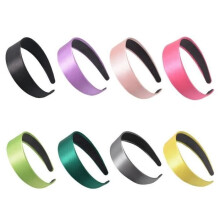 Kentop Satin Headbands for Women, Wide Hair Band, Non-Slip Satin Headband for Women and Girls
