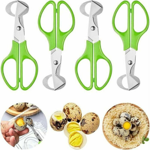 Stainless Steel Quail Egg Scissors Kitchen Tool for Opening Egg Shells, Multiple Colors, Large