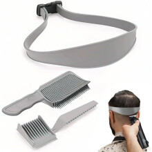 Men's Hair Fade Set, 3-Piece Adjustable Hair Cutting Guide, Silicone Hair Cutting Strip, Barber Fade Comb Set