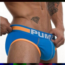 (Blue Orange,L)Calzoncillos Hombres Cintura Baja Sexy Levantamiento de Cadera Tendencia Deportiva Calidad Premium Versátil Regalo