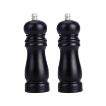 Stainless steel salt and pepper mill set with adjustable ceramic grinder, manual spice mill set