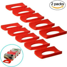 Fridge Bottle Storage Mat for Organization. (Red, 2-Pack)