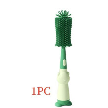 Bottle Brush - Multifunctional - 3 in 1 - Silicone - Long Handle - Green