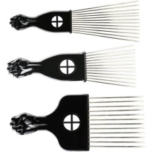 6pcs 3 Sizes African Hair Picks Metal Fist Picks Afro Combs for Hair Salon Tool Set