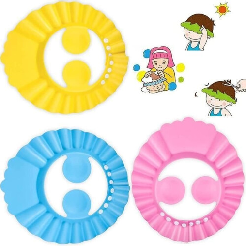 Σκουφάκι Baby Shower - 3 τεμάχια - Ρυθμιζόμενο - Προστασία ματιών - Για μπάνιο και λούσιμο
