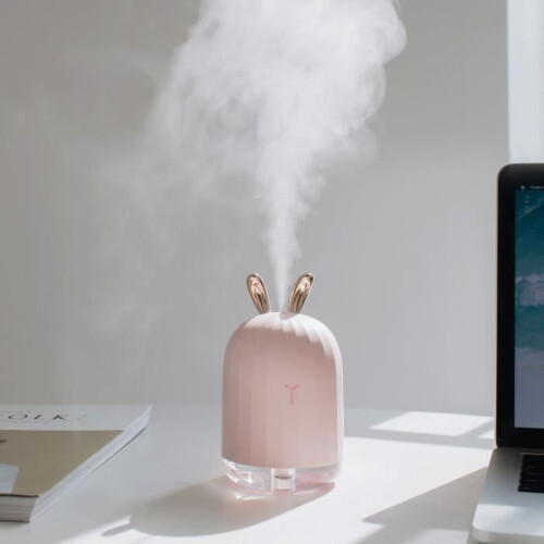 220ml mini air humidifier essential oil diffuser aromatherapy home ultrasound USB night light rabbit
