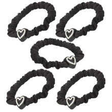 Set of 5 universal black hair elastics
