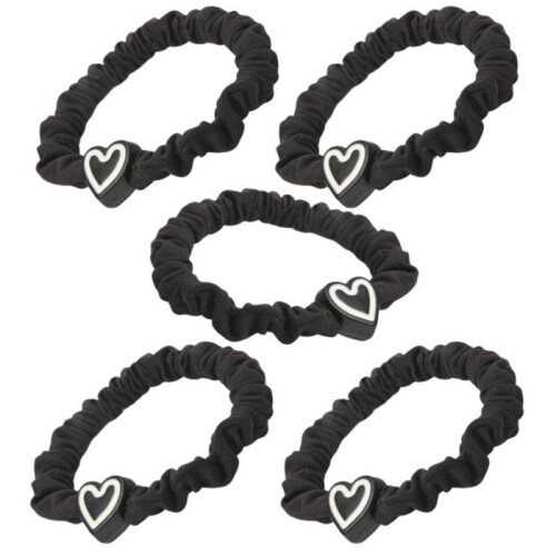 Set of 5 universal black hair elastics