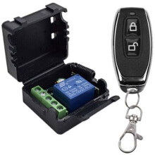 433MHz DC12V 1CH RF Remote Control, 2 x 2-button transmitters + 1 relay receiver, momentary/toggle for LED/pump/wireless car