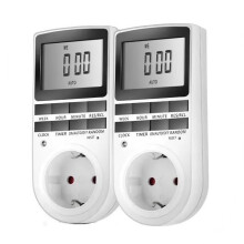 Programmable Digital Plug with Daily Timer, LCD Screen, and Random Mode (2 Pack)