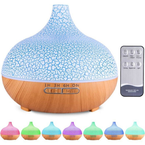 Essential Oil Diffuser, 550ml Ultrasonic Humidifier Electric Aromatherapy Diffuser with Remote Control, 7 Colors
