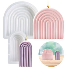 Set of 2 Rainbow Bridge Shaped Candle Molds, Silicone Candle Molds, Silicone Soap Molds, Soap Making