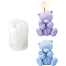 3D silicone mold in the shape of a teddy bear - DIY candle mold - For making candles, soaps, polymer clay