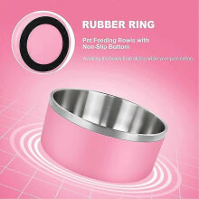 Dog Bowls,Stainless Steel Dog Bowls for Large Dogs,Dog Food Water Bowls with Non Slip Rubber Bottom,Pet Feeding Bowl,Double Wall Insulated,Rustproof(6